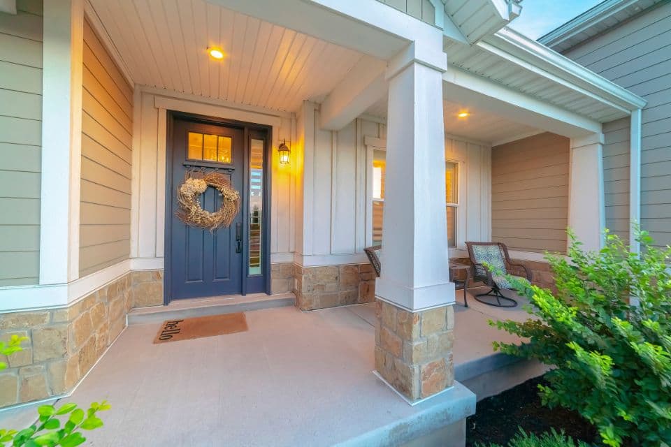 Front entry of a home ready for a residential inspection